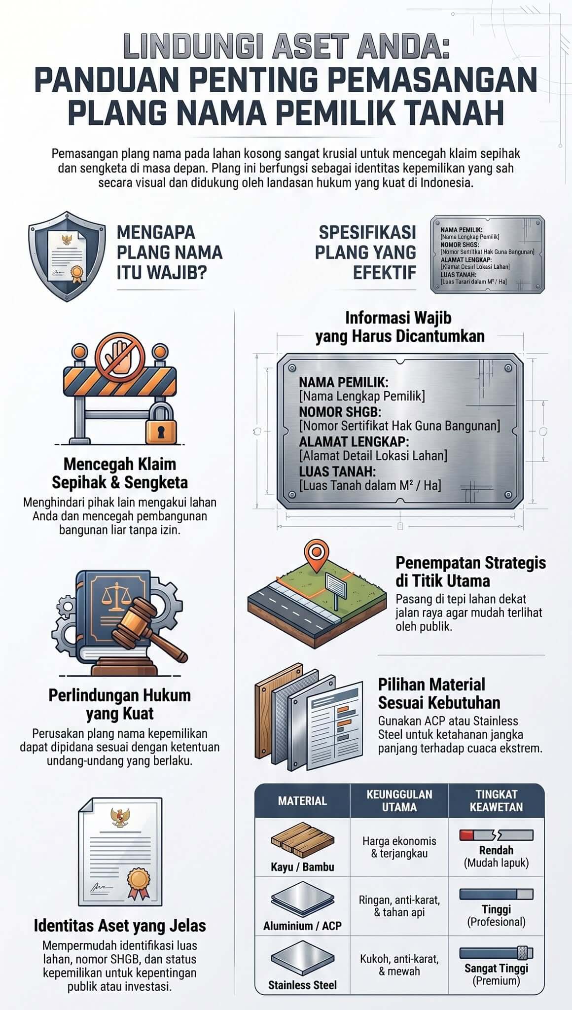 Infografik Plang Nama Pemilik Tanah