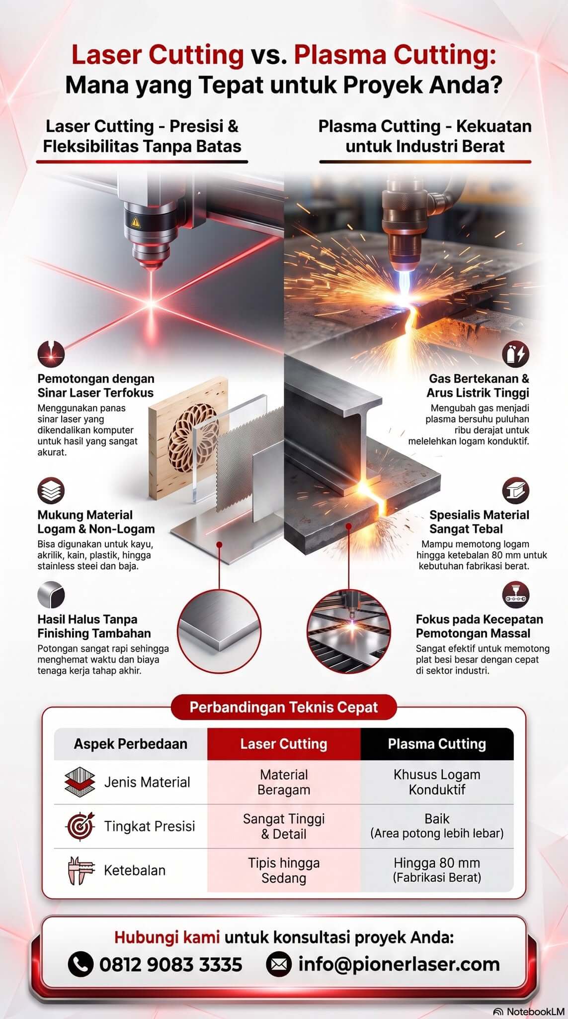 Perbedaan Laser Cutting dan Plasma Cutting
